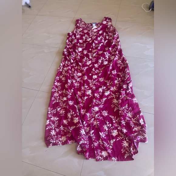 Koret pink Floral Sleeveless Maxi Button Front Dress 2X Plus summer lightweight - Picture 12 of 16